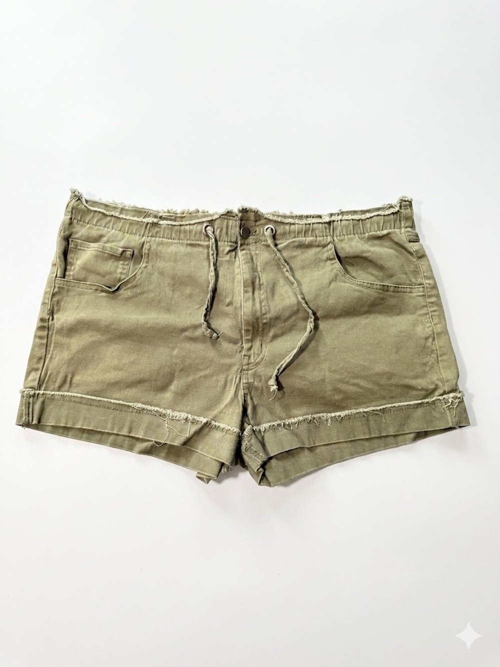 No Boundaries Olive Green Jean Shorts